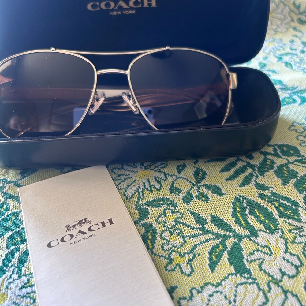 Coach Aviator Silver/Gold Sunglasses